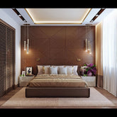 Trueliving Luxurious suite fancy Dark bed Laminated Finish & PU Finish 6Ft *6Ft *1Ft